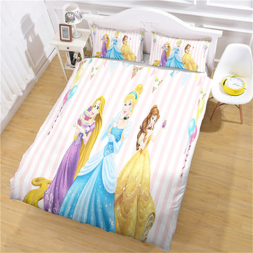 Disney Princess Bedding Set Quilt Cosplay Duvet Cover Bed Sheet Sets