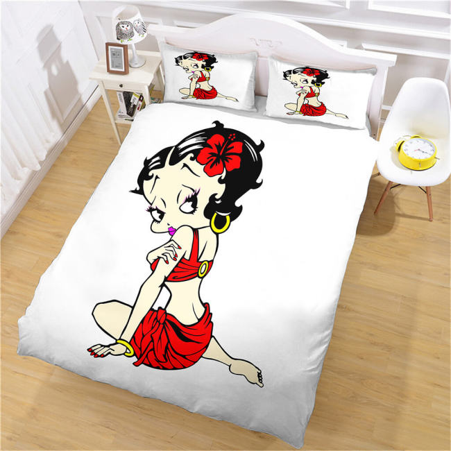 Betty Boop Bedding Set Quilt Cosplay Duvet Cover Bed Sheet Sets