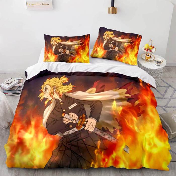 Demon Slayer Cosplay Bedding Set Duvet Covers Bed Sheets Sets