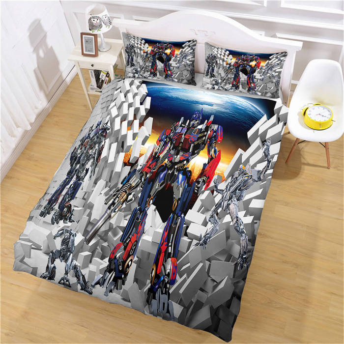 The Transformers Bedding Set Cosplay Quilt Duvet Cover Bed Sheet Sets