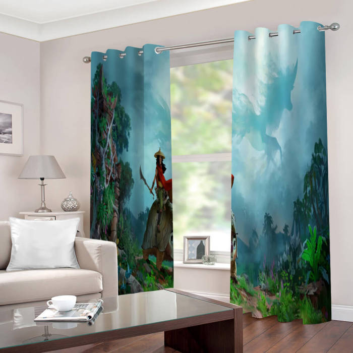 Raya And The Last Dragon Curtains Blackout Window Drapes Room Decoration