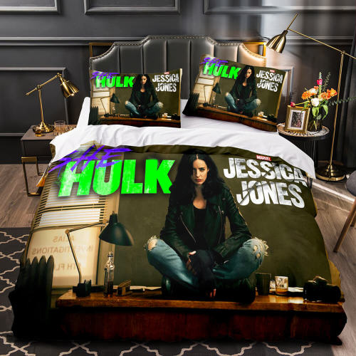 She Hulk Bedding Set Cosplay Quilt Duvet Cover Bed Sheets Sets