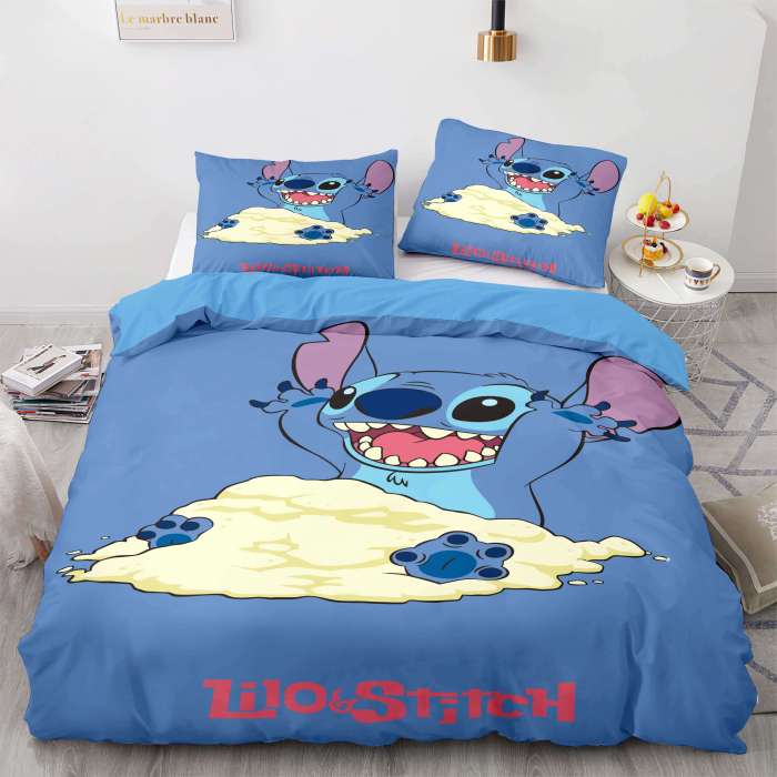 Stitch And Scrump Bedding Set Cosplay Quilt Duvet Cover Bed Sets
