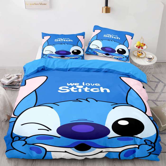 Stitch And Scrump Bedding Set Cosplay Quilt Duvet Cover Bed Sets