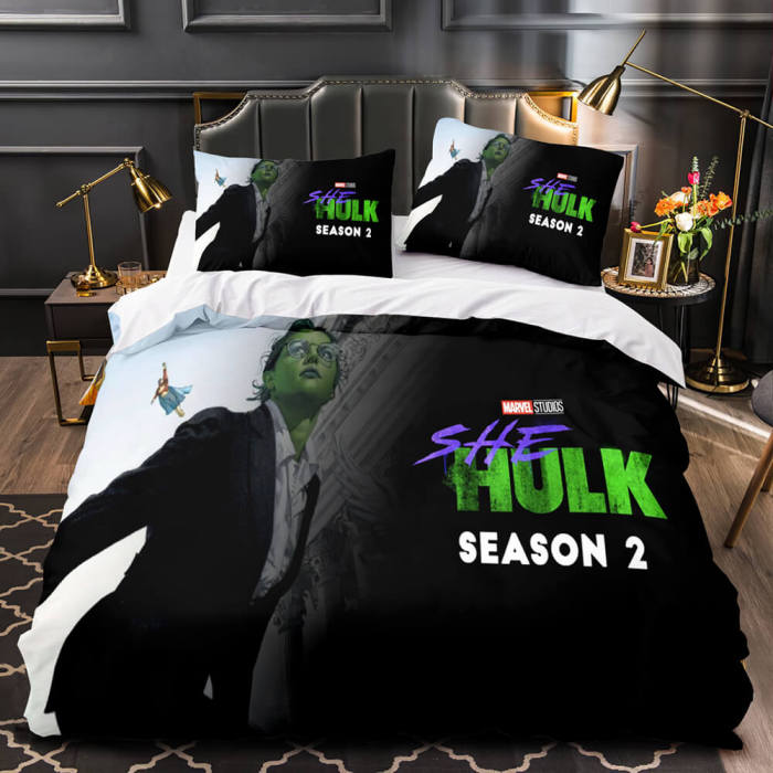 She Hulk Bedding Set Cosplay Quilt Duvet Cover Bed Sheets Sets