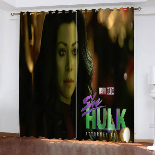 She Hulk Curtains Blackout Cosplay Window Drapes For Room Decoration