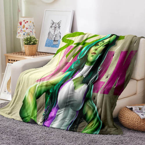 She Hulk Blanket Flannel Fleece Blanket Throw Cosplay Blanket Room Decoration