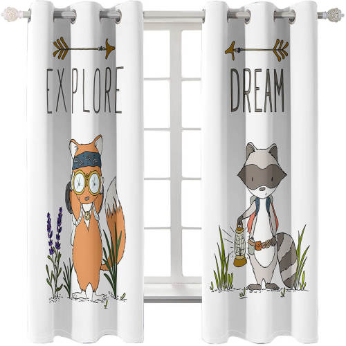 Fox Curtains Blackout Window Treatments Drapes For Room Decoration