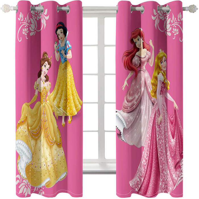  Princess Snow White Curtains Blackout Window Treatments Drapes