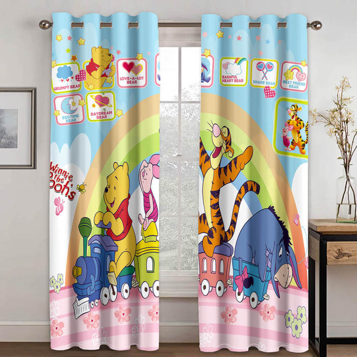 Winnie The Pooh Curtains Blackout Window Treatments Drapes Room Decoration