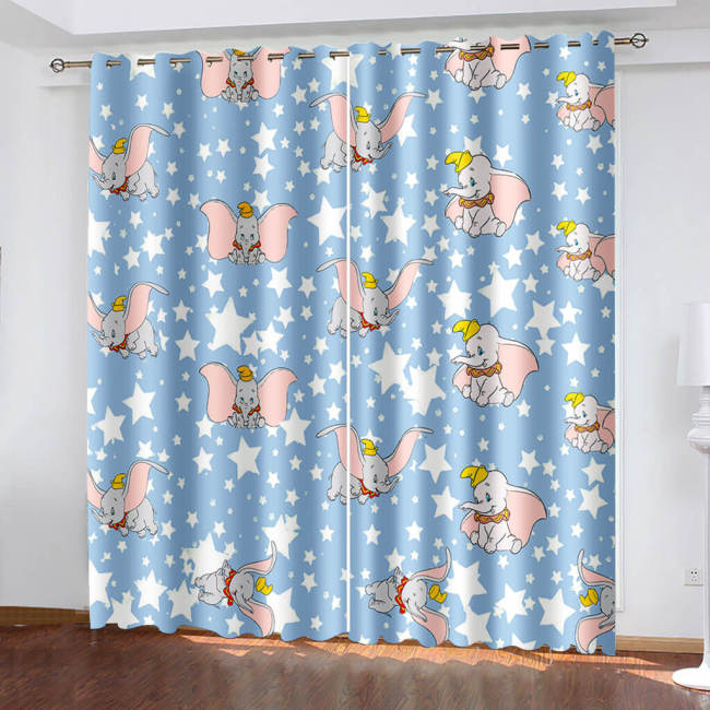 Dumbo Curtains Cosplay Blackout Window Treatments Drapes For Room Decor