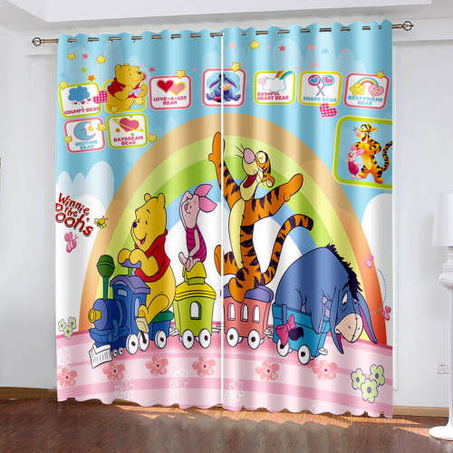 Winnie The Pooh Curtains Blackout Window Treatments Drapes Room Decoration