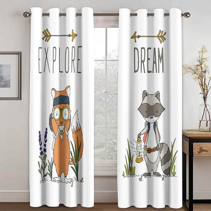 Fox Curtains Blackout Window Treatments Drapes For Room Decoration