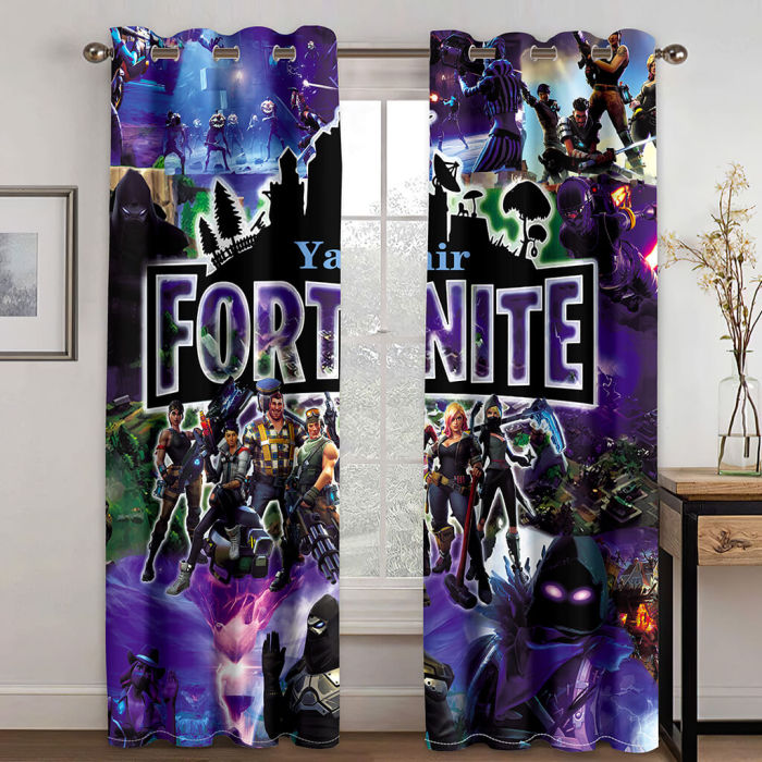 Fortnite Curtains Blackout Window Treatments Drapes For Room Decoration