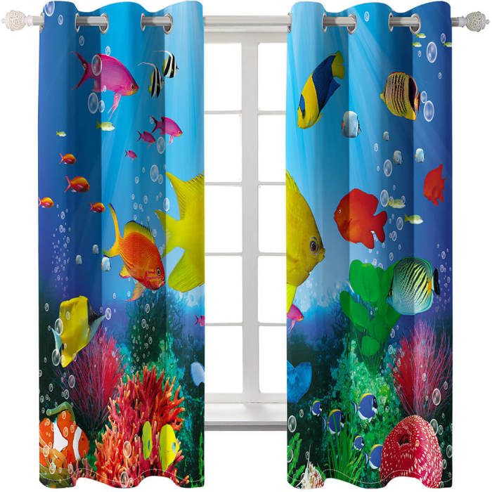 Undersea World Curtains Blackout Window Treatments Drapes For Room Decor