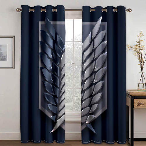 Attack On Titan Curtains Cosplay Blackout Window Treatments Drapes