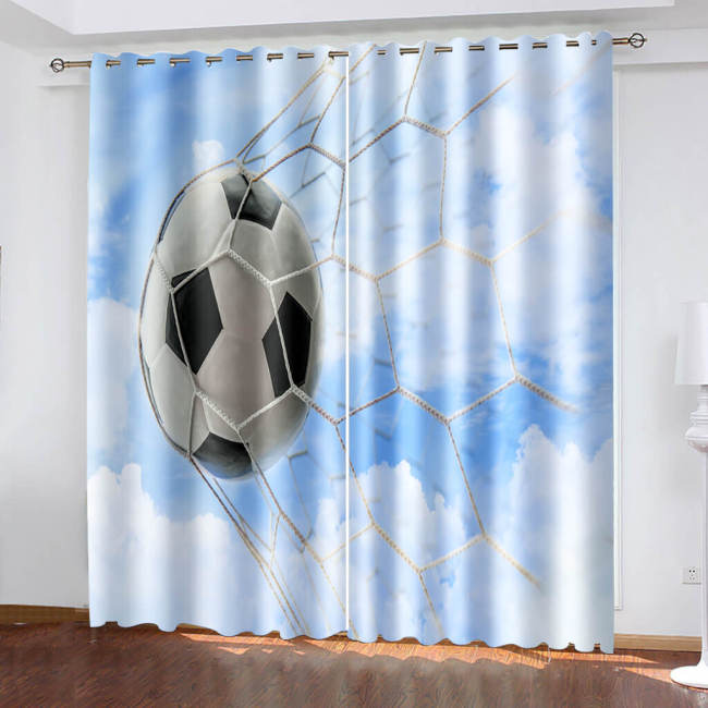 Football Curtains Blackout Window Treatments Drapes For Room Decoration