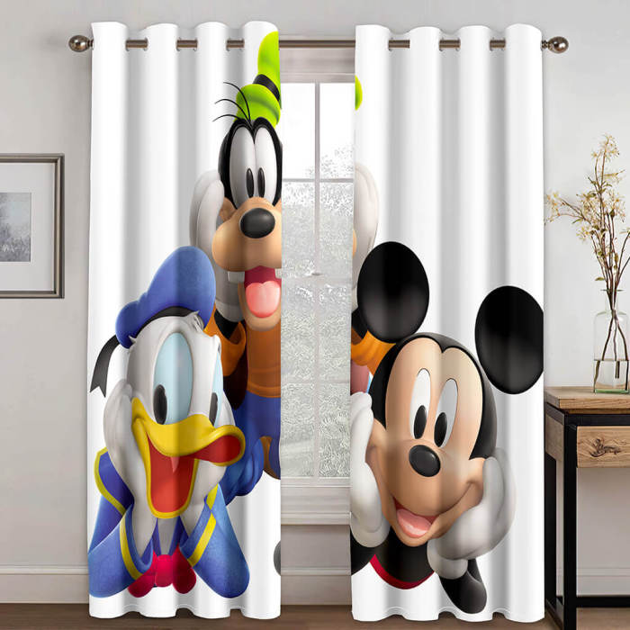  Mickey Mouse Curtains Cosplay Blackout Window Treatments Drapes