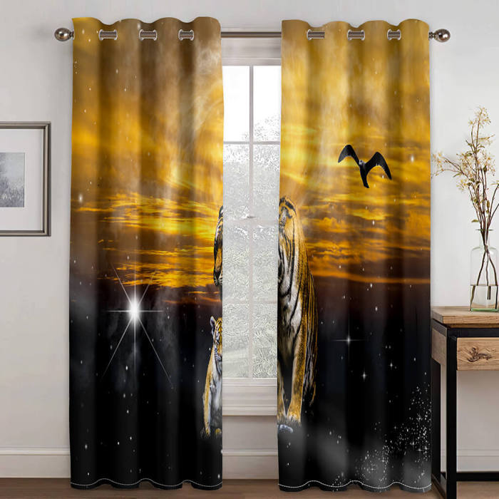 Tiger Curtains Blackout Window Treatments Drapes For Room Decoration