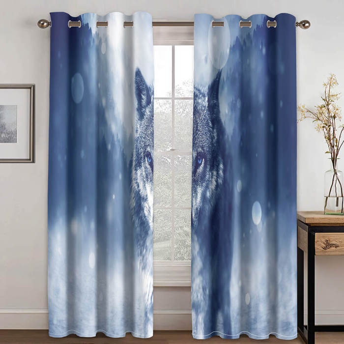 Wolf Curtains Blackout Window Treatments Drapes For Room Decoration