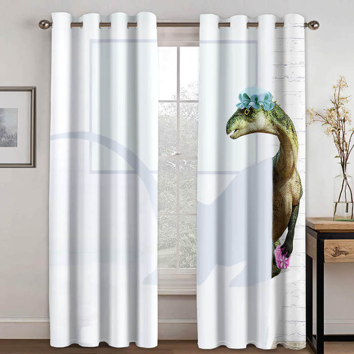 Dinosaur Curtains Blackout Window Treatments Drapes Room Decoration