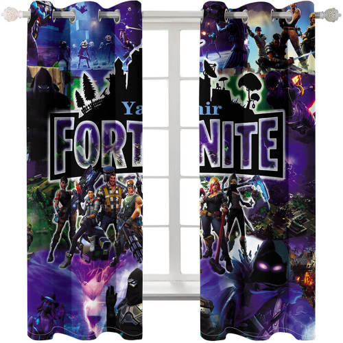 Fortnite Curtains Blackout Window Treatments Drapes For Room Decoration