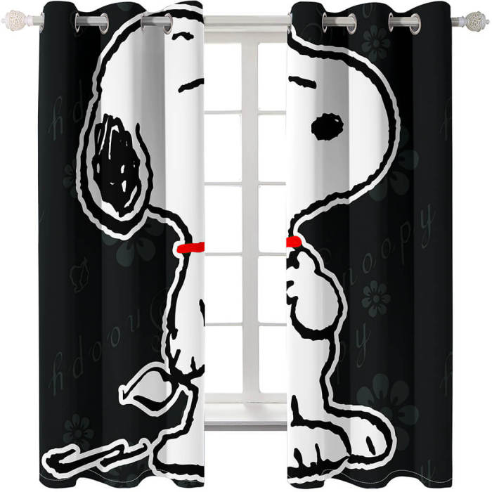 Snoopy Curtains Blackout Window Treatments Drapes For Room Decoration