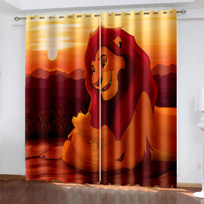 The Lion King Curtains Cosplay Blackout Window Treatments Drapes