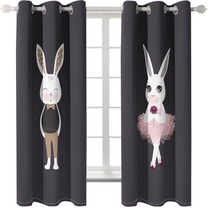 Rabbit Curtains Blackout Window Treatments Drapes For Room Decoration