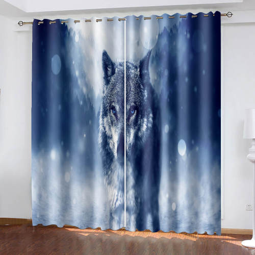 Wolf Curtains Blackout Window Treatments Drapes For Room Decoration