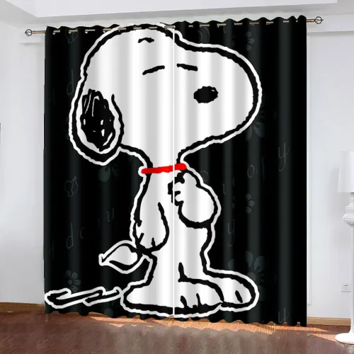 Snoopy Curtains Blackout Window Treatments Drapes For Room Decoration