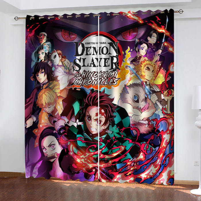 Demon Slayer Curtains Blackout Window Treatments Drapes For Room Decoration