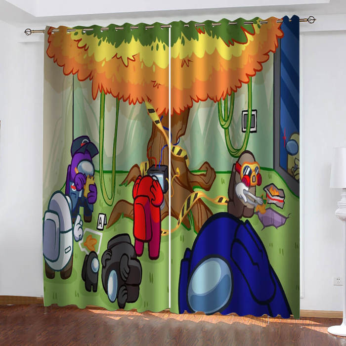 Among Us Curtains Blackout Window Treatments Drapes For Room Decoration
