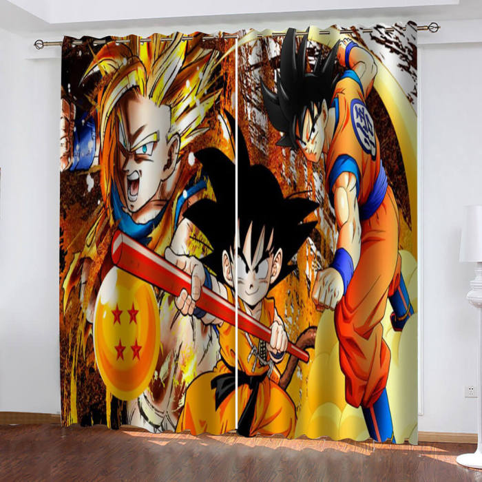 Dragon Ball Curtains Blackout Window Treatments Drapes For Room Decor