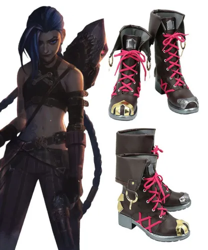 League Of Legends Lol Arcane Jinx Brown Cosplay Boots