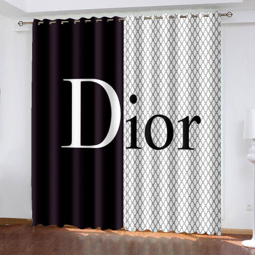 Dior Pattern Curtains Blackout Window Treatments Drapes For Room Decoration