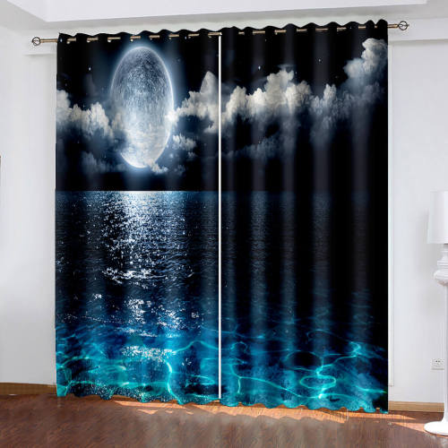 Starry Sky Space Curtains Blackout Window Treatments Drapes Room Decor