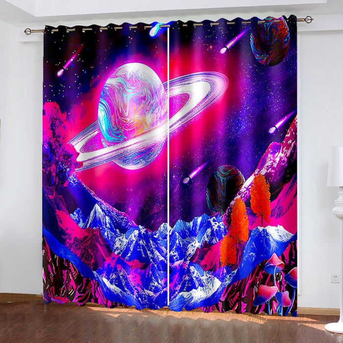 Universe Space Curtains Blackout Window Treatments Drapes For Room Decor