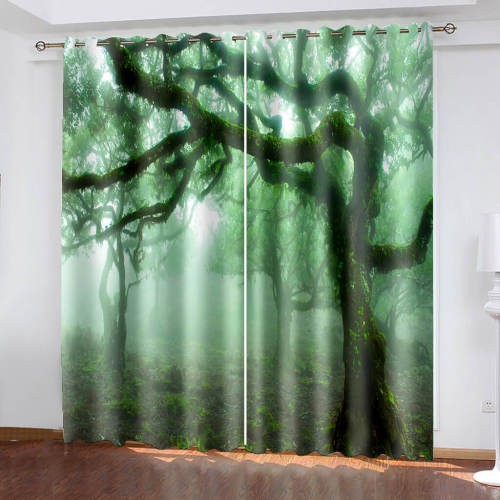 Forest Tree Curtains Blackout Window Treatments Drapes For Room Decor