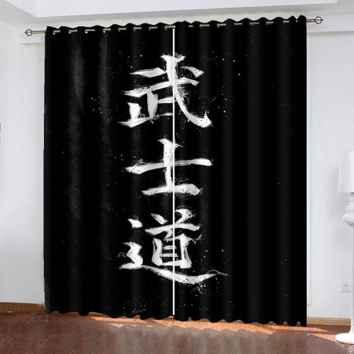 Japan Bushido Curtains Blackout Window Treatments Drapes For Room Decor