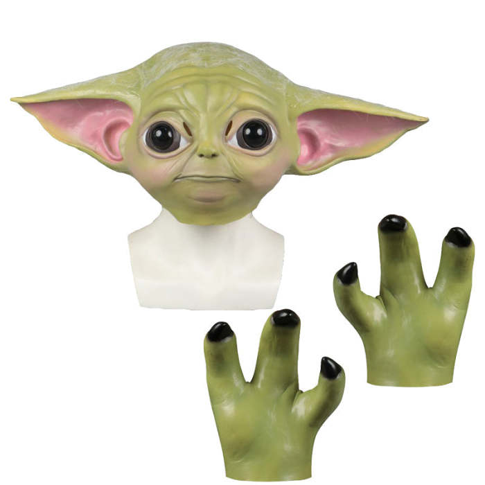 Star Wars The Mandalorian Baby Yoda  Cosplay Helmet Glove Halloween Props