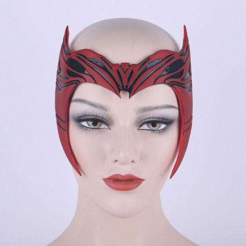 Wanda Vision Scarlet Witch Cosplay Crown Headpiece Women Helmet Mask Props Pvc