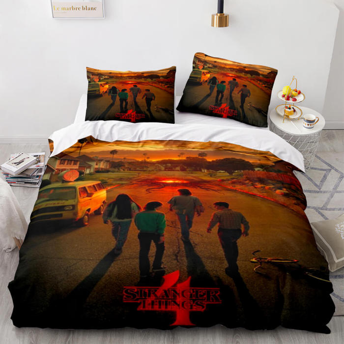 Stranger Things Season 4 Bedding Set Quilt Duvet Cover Bed Sheets Sets