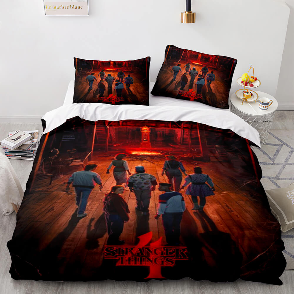 US$ 34.99 - Stranger Things Season 4 Bedding Set Quilt Duvet Cover Bed  Sheets Sets - www.spiritcos.com