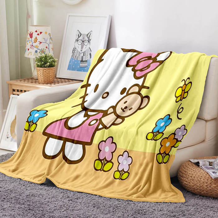 Hello Kitty  Flannel Fleece Blanket Throw Blanket Room Decoration