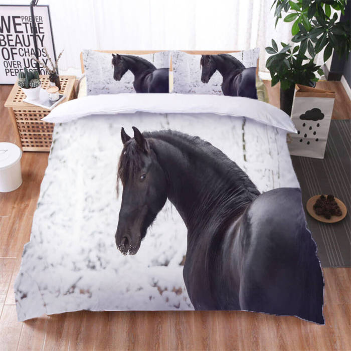 Horse Pattern Bedding Set Quilt Duvet Cover Bed Sheet Sets