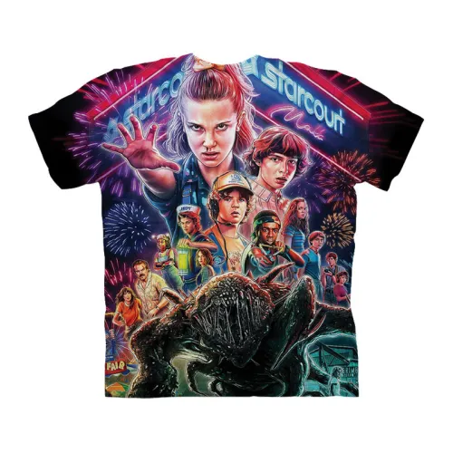 Stranger Things Blue Full Print T-Shirt
