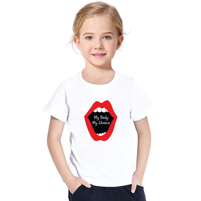 My Body My Choice Red Lips Printed Kids T-Shirt