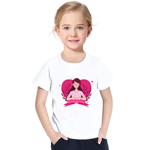 My Body My Choice Pink Print Kids T-Shirt