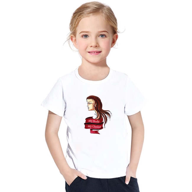 My Body My Choice Red Girl Print Kids T-Shirt